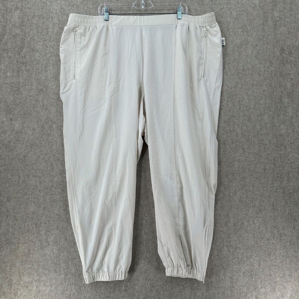 NWT Old Navy Stretch Tech Cargo Jogger Pants Women 3X Plus Beige Quick Dry Ivory